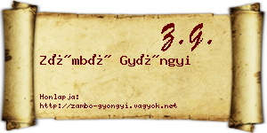 Zámbó Gyöngyi névjegykártya