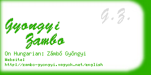 gyongyi zambo business card