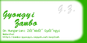 gyongyi zambo business card